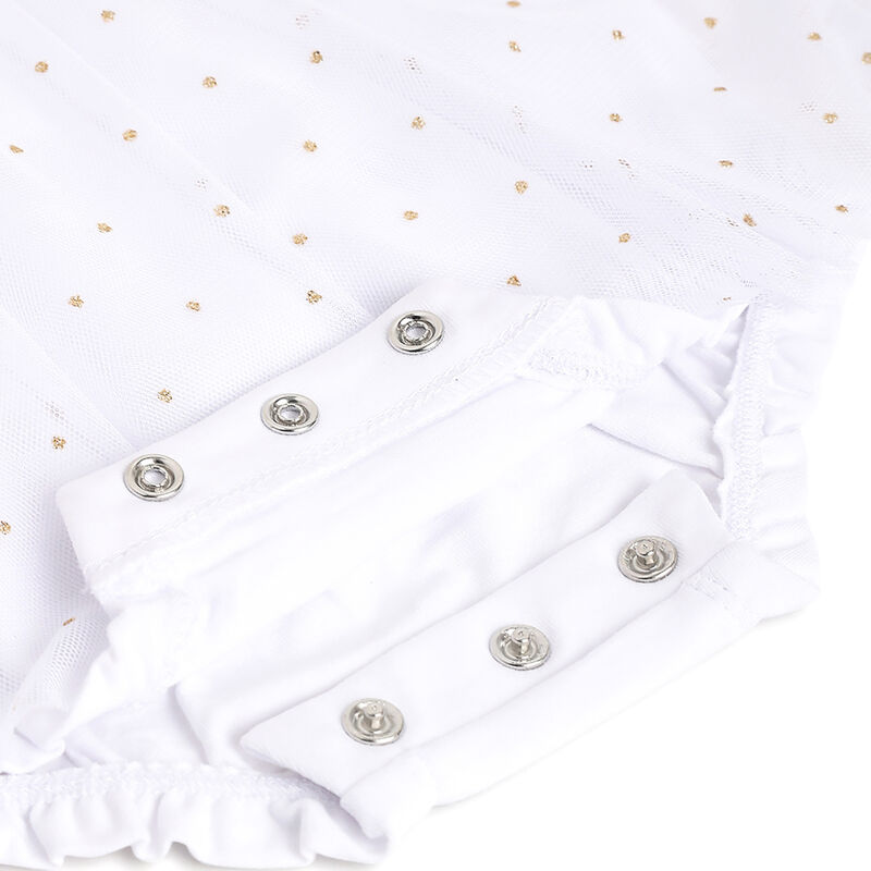 Girls White Printed Short Sleeve Rompers image number 3